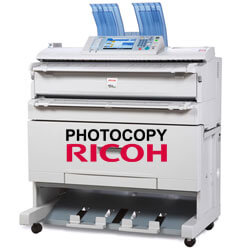 Thuê máy photocopy khổ lớn A0 RICOH MP W3601 scan màu, in khổ A0