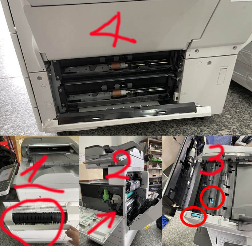 Các bước lấy giấy kẹt máy photocopy Ricoh MP 5002/MP 5001