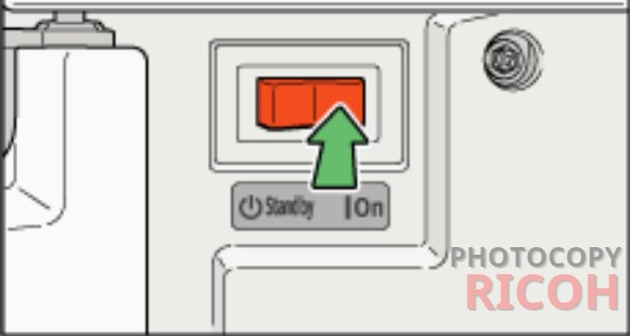 hướng dẫn sử dụng máy photocopy Ricoh : Nút nguồn ON/OFF được sử dụng để bật hoặc tắt hẳn nguồn máy photocopy