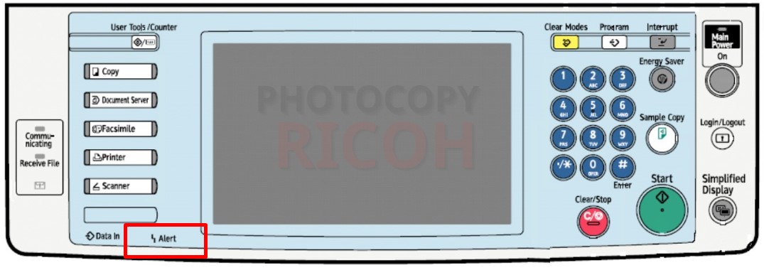 hướng dẫn sử dụng máy photocopy Ricoh : Phím Alert thông báo khi có lỗi xảy ra trong quá trình sử dụng.