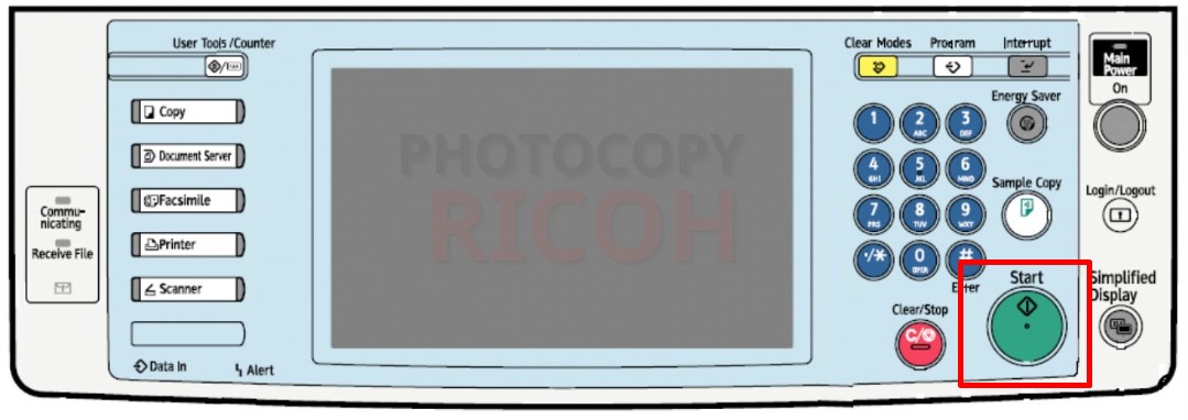 hướng dẫn sử dụng máy photocopy Ricoh : Phím Start được sử dụng để bất đầu thực hiện các lệnh người dùng đã chọn.
