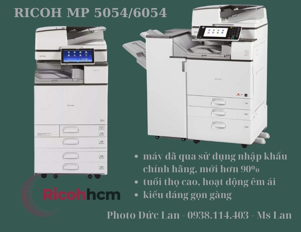 Với kinh nghiệm chuyên bán máy photocopy Long An của Photo Đức Lan thì mã RICOH MP 5054/MP 6054 có độ bền và tuổi thọ cao, với tính năng mới chống kẹt giấy, tiết kiệm thời gian. Hai mã này chỉ khác nhau ở tốc độ sao chụp.