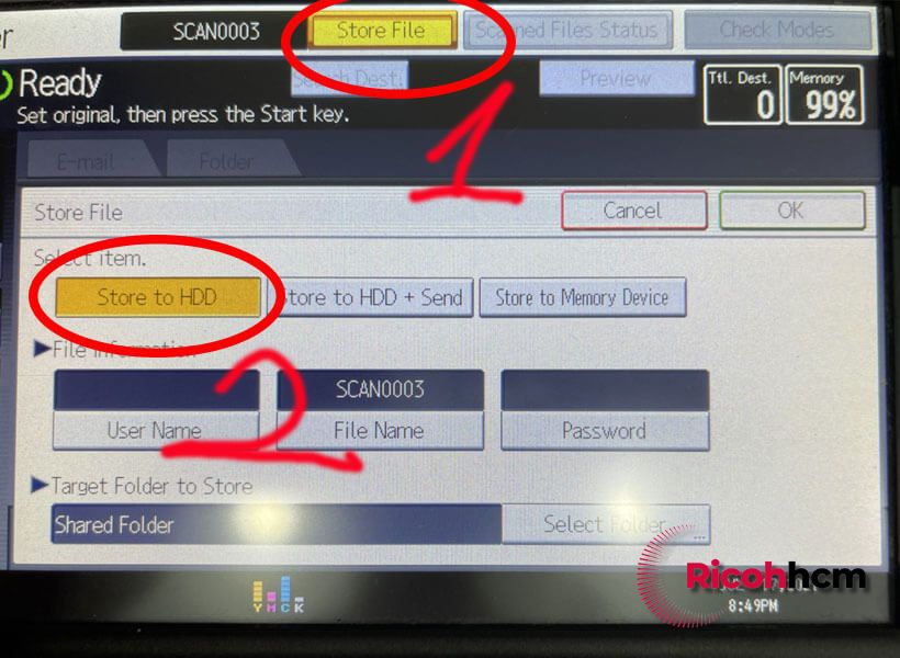Hướng dẫn cài Scan To Folder photocopy RICOH