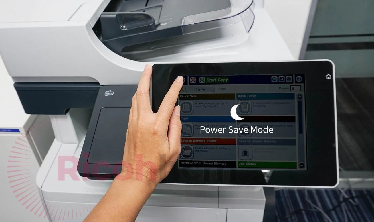 máy photocopy ricoh bật không lên nguồn cũng có khả năng do máy đang ở chế độ sleep/saving mode