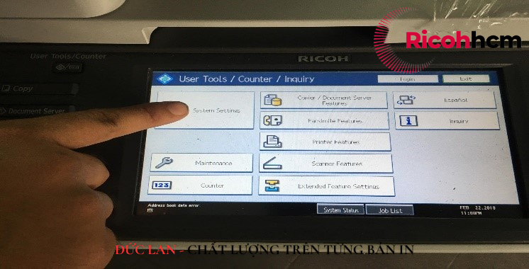 Cách đọc số counter máy photocopy Ricoh - Bước 2