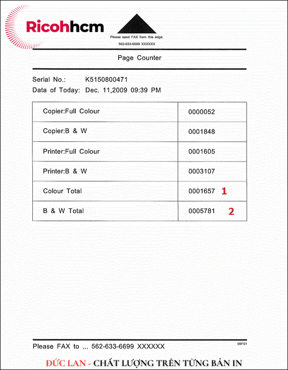 Cách đọc số counter máy photocopy Ricoh - Bước 6