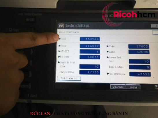 Cách đọc số counter máy photocopy Ricoh - Bước 5