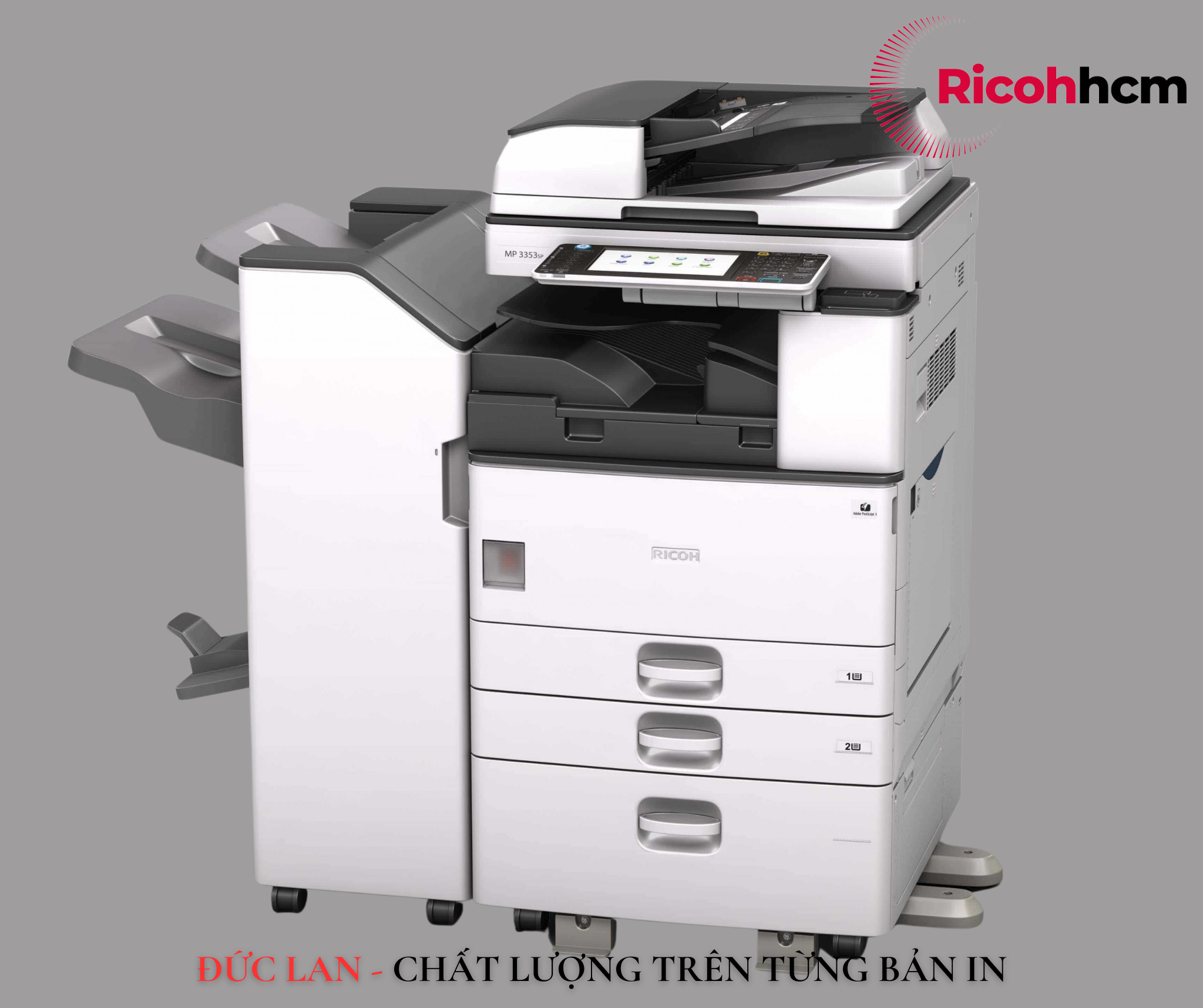 Máy photocopy công suất lớn - Ricoh MP 7502 được trang bị màn hình cảm ứng màu giúp người sử dụng có thể thao tác, sử dụng một cách thuận tiện và dễ dàng nhất
