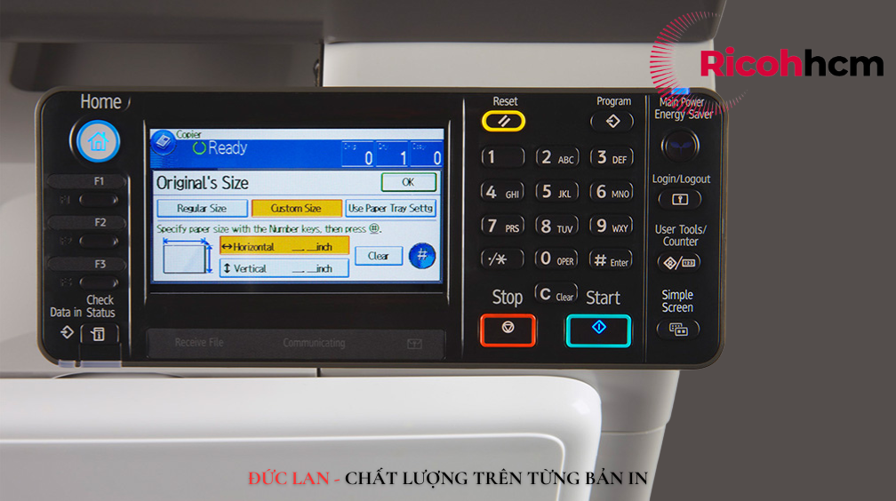 Máy photocopy cho doanh nghiệp nhỏBảng điều khiển thân thiện của Ricoh Aficio MP 301