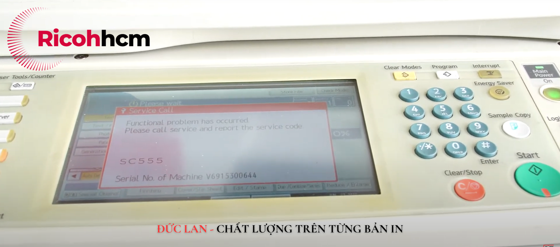 Lỗi SC 555 trên máy photocopy Ricoh