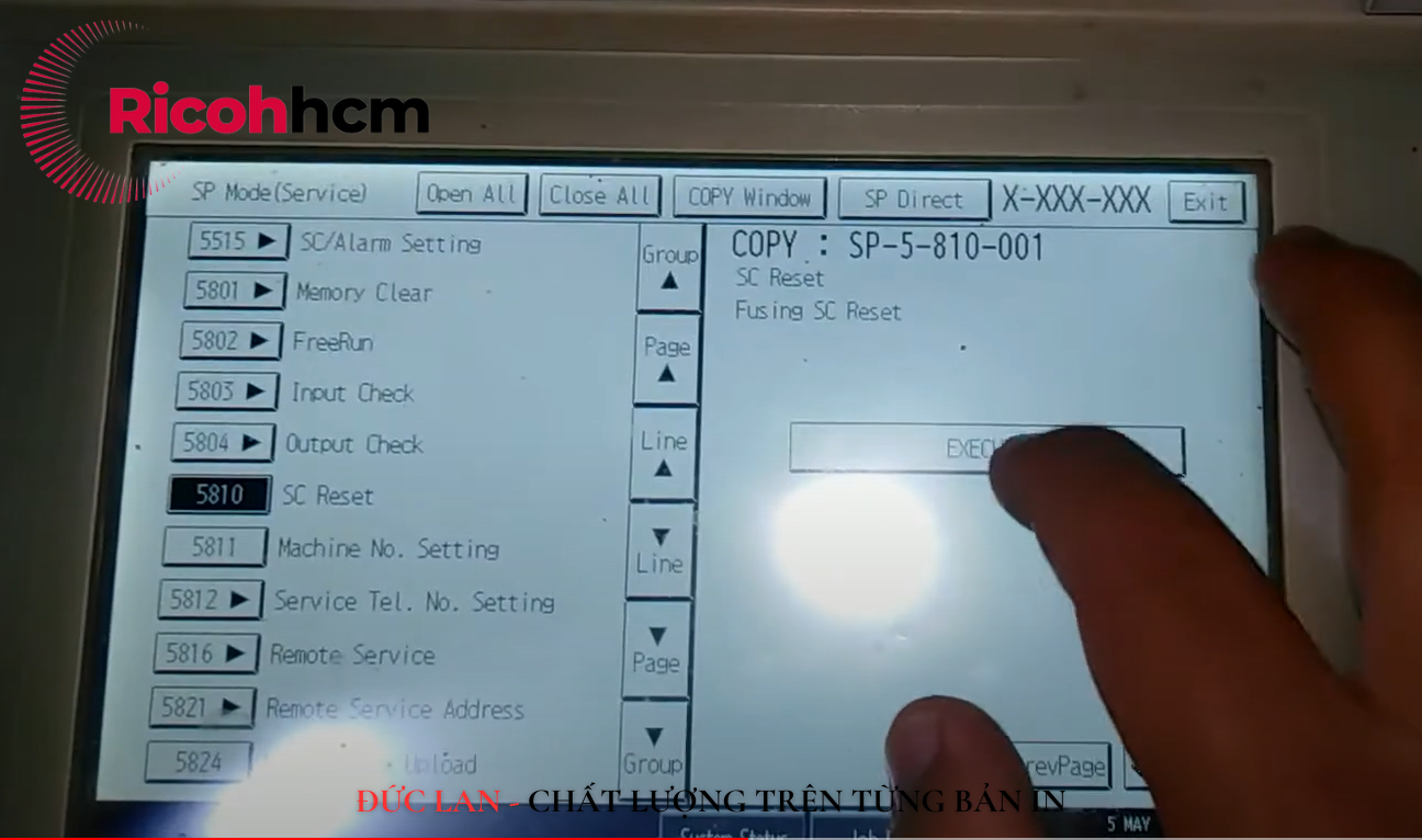 Lỗi SC 555 trên máy photocopy Ricoh
