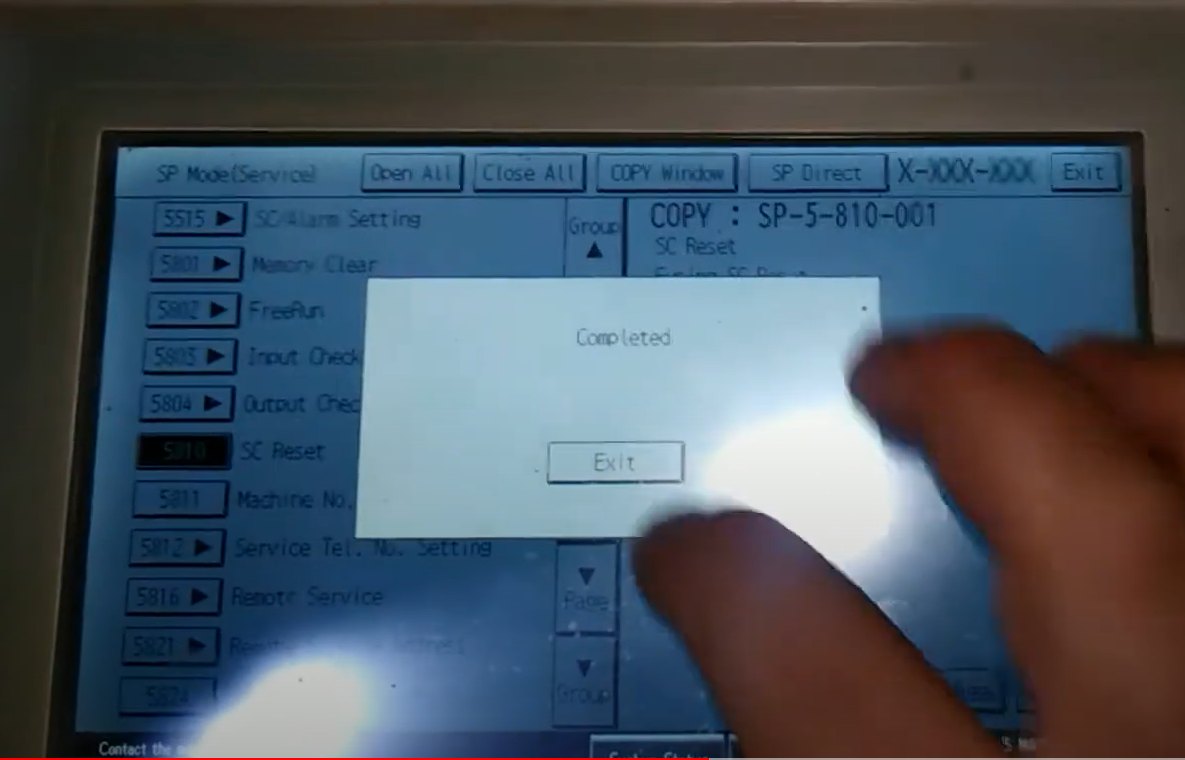Lỗi SC 555 trên máy photocopy Ricoh