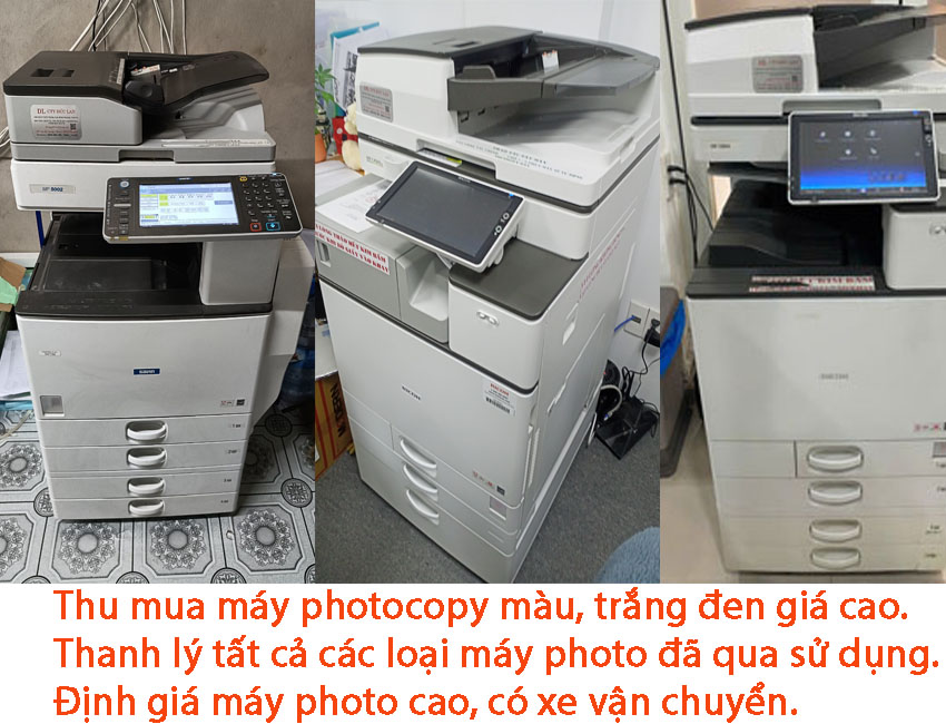 Thu mua máy photocopy màu, trắng đen cũ giá cao, định giá nhanh, có xe vận chuyển.